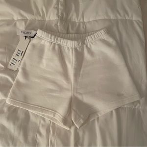 Aritzia TNA White Sweatfleece Shorts